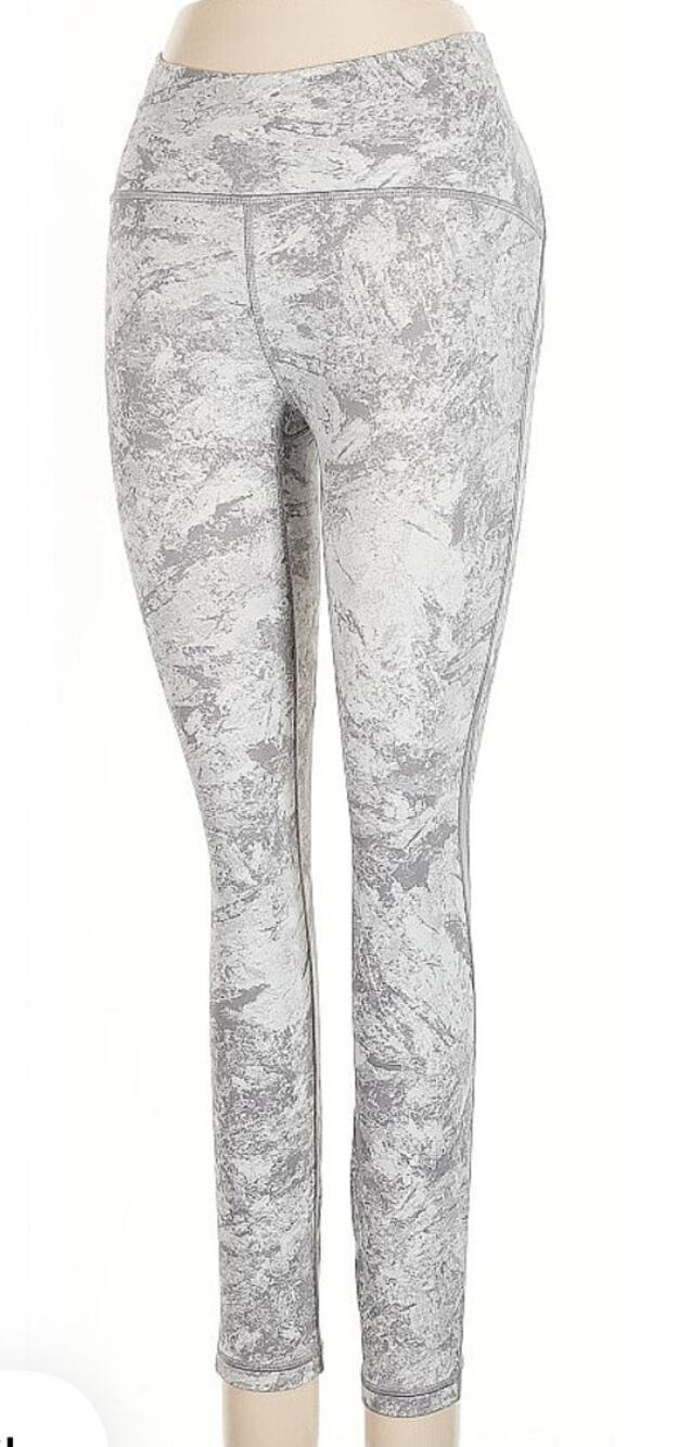Lululemon Wunder Under HR Tight 25” *FLUX Size 4 
Marble Alpine White EUC
